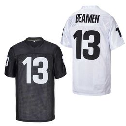 Heren t-shirts American Football Jersey Any Sunday Miami 13 Beames Sewing Embroidery Outdoor Sports Mesh Ventilation Black White T240506