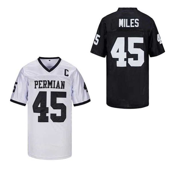 T-shirts masculins Jersey de football américain Permian 45 miles à coudre broder