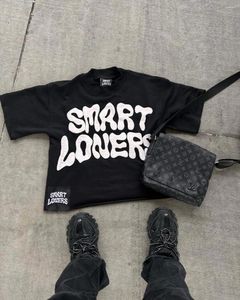 T-shirts pour hommes, imprimé graphique hip-hop américain, surdimensionné, gothique, intelligent, décontracté, Harajuku, Streetwear Y2k, Tops Goth, vêtements pour hommes