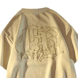 Camisetas para hombres Camiseta de manga corta con estampado de letras de gran tamaño retro americano y mujer Verano Suelto Ins Street Trend Y2k Top Ropa para hombres 022223H