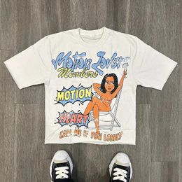 T-shirts masculins American Sexy Girl Imprime pour les femmes surdimensionnées lâches Y2k Tops coréens Goth Shirt Couples Vintage Sweatshirt Vêtements
