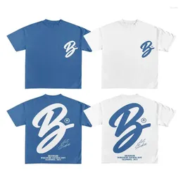 T-shirts pour hommes American Street Vintage Alphabet Imprimer Manches courtes T-shirt surdimensionné Hommes Y2K Goth Harajuku Mode Couple Chemise de sport en vrac