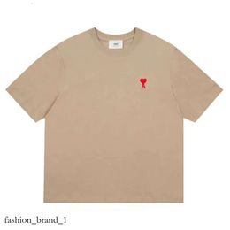 T-shirts voor heren Amis Paris Shirt Heren Designer Amies T-shirt met liefdespatroon Rood hart Tee Tops Print Casual korte mouwen Kleding Katoenmix Speel T-shirt Ami 7520