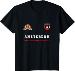 T-shirts pour hommes T-shirt Amsterdam Sport/Football Jersey Tee Flag Football T-Shirt. T-shirt d'été en coton à manches courtes et col rond pour hommes