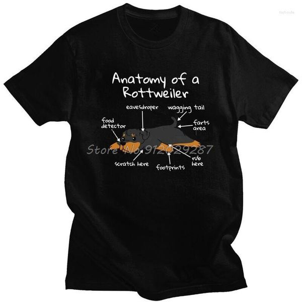 Camisetas para hombre, camiseta de anatomía de un Rottweiler, camiseta de manga corta para hombre, camiseta clásica para cachorro, camiseta de Metzgerhund, camisetas de algodón suave, regalo