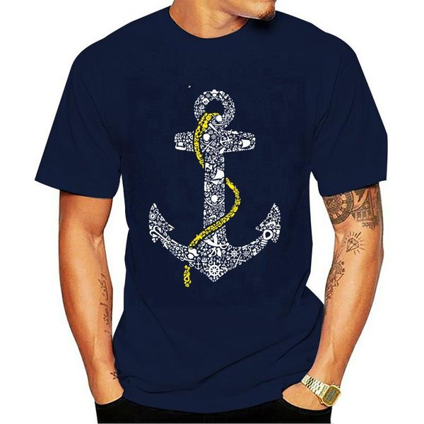 Camisetas para hombre, camiseta con ancla, regalo náutico para hombre, camiseta informal con regalo de barco marinero