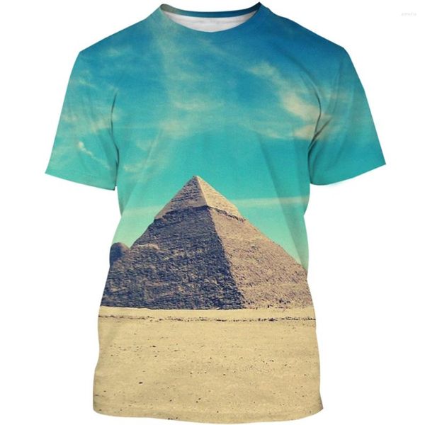 T-shirts pour hommes pyramide égyptienne antique impression 3D hommes femmes respirant confortable T-Shirt doux été enfants vêtements de Sport de plein air