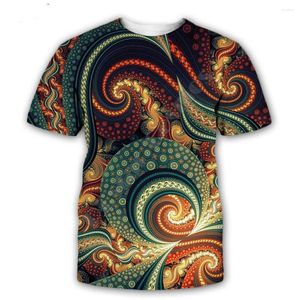 T-shirts voor heren en damesmode Abstract T-shirt Casual shirt met korte mouwen met dromerige 3D Fractal Art Print 2023