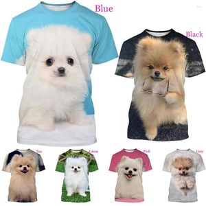 T-shirts voor heren en T-shirt voor dames Mode Pommeren Hond 3D-printen Casual Leuke tops