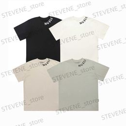 T-shirts pour hommes Anges Lettres Tshirt Imprimer sur le col Hommes sur T-shirts Coupe ample Couples T-shirts Manches courtes T240325