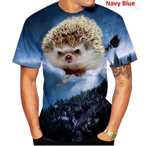 Heren T-shirts Animal Hedgehog Patroon 3d Print Shirt Cartoon Korte mouw Casual Tops Unisex T-shirt