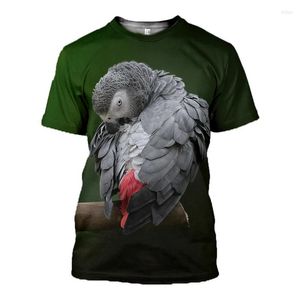 Heren t shirts dieren parrot 3d overal over gedrukte t-shirts voor mannen en vrouwen Harajuku zomerstijl casual korte mouw tops drop