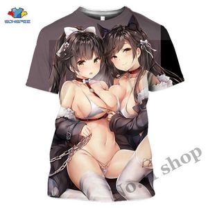 T-shirts pour hommes Anime Impression 3D T-shirts drôles Hommes Femmes Azur Lane Mode T-shirts Jeu Sexy Enfants Harajuku Tops Chemises drôles Homme T-shirts L230515