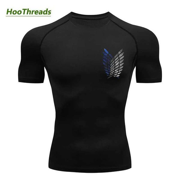 T-shirts pour hommes Anime Attack on Titan Imprimer Chemises de compression pour hommes Gym Vêtements d'entraînement Sous-vêtements T-shirts de sport à séchage rapide T-shirts Tops J240120