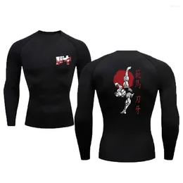 Camisetas de hombre Anime Baki Hanma camiseta de compresión entrenamiento deportes secado rápido apretado Fitness Rash Guard Stretch Top camiseta
