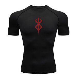 T-shirts pour hommes Anime Berserk Guts Chemise de compression pour hommes Fitness Sport Running Tight Gym T-shirts Athletic Quick Dry Tops Tee Summer 230731