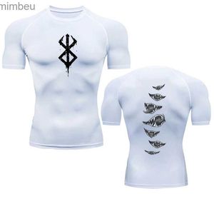 T-shirts pour hommes Anime Berserk Guts Rashgard pour hommes Tops Vêtements Manches courtes Seconde peau Bodybuilding T-shirt Compression à séchage rapide Chemise serrée L240110