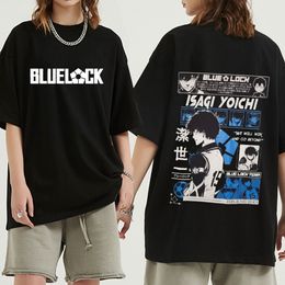 Camisetas de hombre Anime Blue Lock Isagi Yoichi Camisetas Harajuku Hombres Mujeres Fútbol Dibujos animados Gráfico Streetwear Manga corta Unisex Cool T-shirts 230601