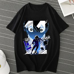 Heren T-shirts Anime BLUE LOCK Yoichi Isagi Manga Shirt Hip Hop Korte Mouw Oversized Streetwear Harajuku T-shirts