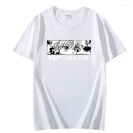 Camisetas De Anime para hombre, Camisa Dos Homens Topos, camisetas Killua Zoldyck Diabo Olho, camiseta De Manga corta informal Masculina