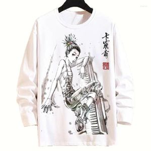 Heren t shirts anime carole dinsdag inkt wassen schilderij gedrukt shirt lente herfst herfst t-shirt t-shirt mannen vrouwen o-neck tops