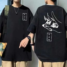 Mannen T-shirts Anime Chainsaw Man Hayakawa Aki Fox Devil Kon Print T-shirt Mannen Zachte Katoenen T-shirts Mannen Vrouwen T-shirt streetwear