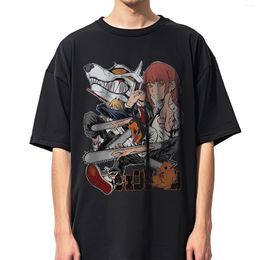 T-shirts pour hommes Anime Chainsaw Man Makima Denji Costume Camisetas de Hombre Unisex Men Shirt Harajuku