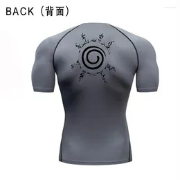 Camisetas para hombre, camiseta de compresión de Anime, ropa deportiva para hombre, ropa deportiva para correr, camisetas ajustadas para gimnasio, camisetas atléticas de secado rápido para verano