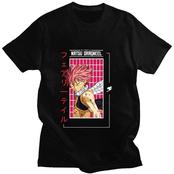 T-shirts pour hommes Anime Fairy Tail Natsu Dragneel Harajuku Populaire Comic Print Summer Coton à manches courtes Lâche Casual Sports Man T-shirt Tendance L230222