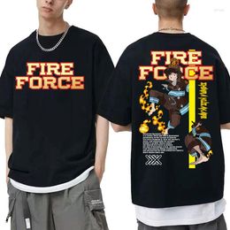 T-shirts homme Anime Fire Force T-shirt graphique Manga Shinra Kusakabe T-shirt imprimé hommes rue Vintage Streetwear haut pour femme
