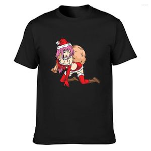 T-shirts pour hommes Anime Girl Santa Claus Costume Chemise Loisirs drôle décontracté sur la taille S-5XL personnalisé à manches courtes couleur unie anti-rides
