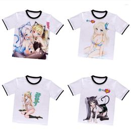 T-shirts pour hommes Anime Haganai T-shirt Kashiwazaki Sena Mikazuki Yozora Chemise en polyester blanc Kawaii Summer Active Tshirt Otaku Men Tees