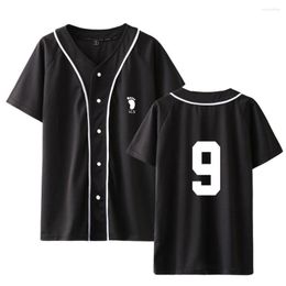 T-shirts pour hommes Anime Haikyuu Chemise de baseball Hommes Karasuno Lycée Uniforme Sportswear Manches Courtes Rue Hip Hop Jersey