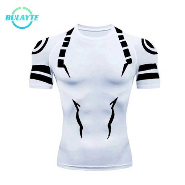 T-shirts hommes Anime Jujutsu Kaisen Compression T-shirt Hommes 3D Imprimer Sukuna Football respirant Fitness Vêtements de sport serrés à séchage rapide Tops J240120