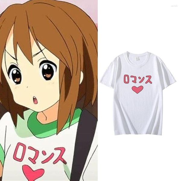 Camisetas para hombre, camiseta de Anime K-ON, Hirasawa Yui, camisa de manga corta de algodón, camisetas Unisex, camiseta Kawaii