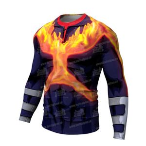 Camisetas de manga larga para hombre, ropa deportiva de manga larga para gimnasio, camiseta de compresión, camisetas deportivas 3D, ropa deportiva elástica para ciclismo, Camiseta estampada para hombre SMen