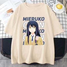 T-shirts pour hommes Anime Mieruko Chan Imprimer Été Hommes / Femmes T-shirt à col rond Casual Coton Pull à manches courtes Mode Streetwear Unisexe