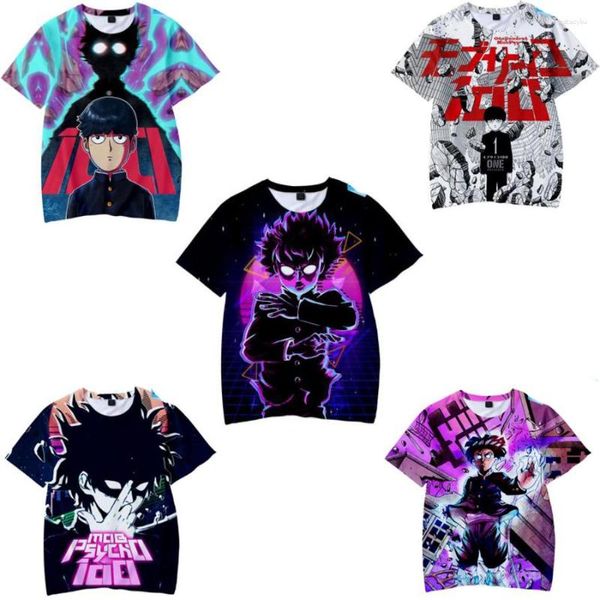 T-shirts pour hommes Anime Mob Psycho 100 Chemise d'impression 3D Femmes Hommes Garçons Filles Été Manches courtes T-shirt drôle T-shirts graphiques Kageyama Shigeo