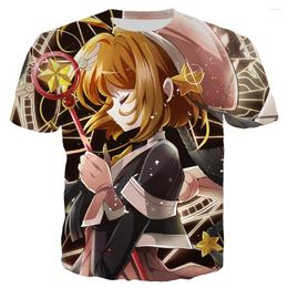 Heren T-shirts Anime Sakura Card Captor Shirt 3D Print Meisje Harajuku Stijl Mannen Vrouwen Kleding Tops