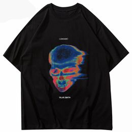 Heren T-shirts Anime Skull Print Mannen T-shirt Streetwear Harajuku Oversized T-shirts Hip Hop T-shirts met korte mouwen Unisex Casual Zwart Kleding 230619