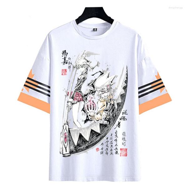 T-shirts pour hommes Anime Soul Eater Maka Albarn Chemise Femmes Manga Imprimer T-shirt Lavage À L'encre Peinture Tees