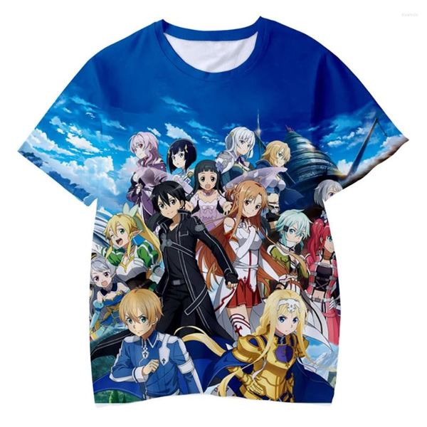 T-shirts pour hommes Anime T-shirts Sword Art Online SAO 3D imprimé hommes femmes mode surdimensionné chemise à manches courtes Harajuku enfants T-shirts Tops