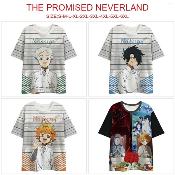 Camisetas para hombre, camiseta de manga corta con Logo de The Promised Neverland, disfraz de Cosplay, Boutique para niños y niñas