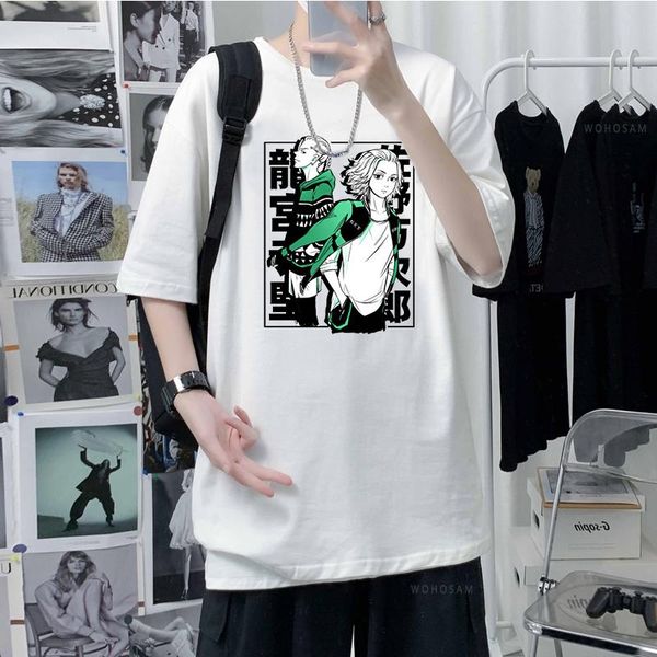 Camisetas de hombre Anime Tokyo Revengers camiseta de hombre Harajuku Cool Ken Ryuuguuji Manjirou Sano Manga Tops de verano de manga corta de gran tamaño TshirtMe