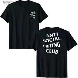 T-shirts masculins Anti social Promotion Club T-shirt Sports Fitness Lettre d'impression Dictons graphiques Top Basic Basic à manches