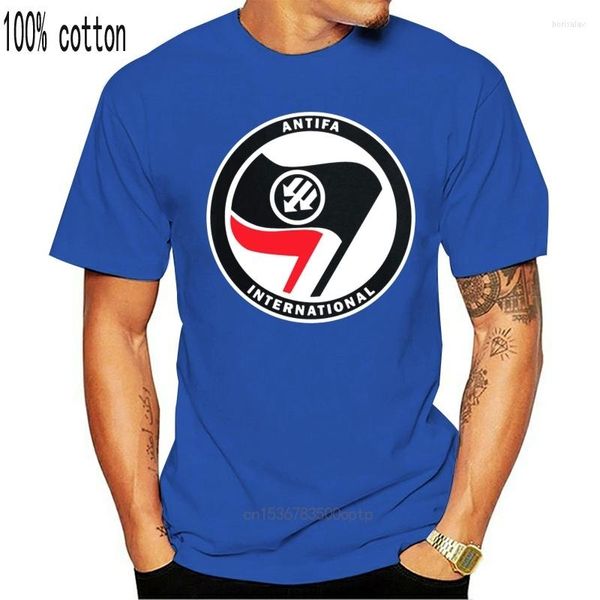 Camisetas para hombre, camisa internacional Antifa, gráfica informal de algodón, primavera otoño, tendencia Original, tamaño personalizado sobre S-5XL