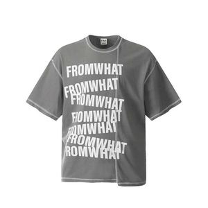 T-shirts pour hommes ARCHIVE 24SS Décalcomanie Coupe géométrique Série d'alignement inversé T-shirt de travail robuste 1 1 Top surdimensionné J240316