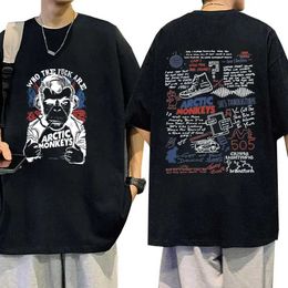 T-shirts voor heren Arctic Monkey 2023 North America Tour T-shirt Heren Fashion O-Neck Oversized Cotton T-Shirts Hip Hop Trend T-Shirt Strtwear T240425