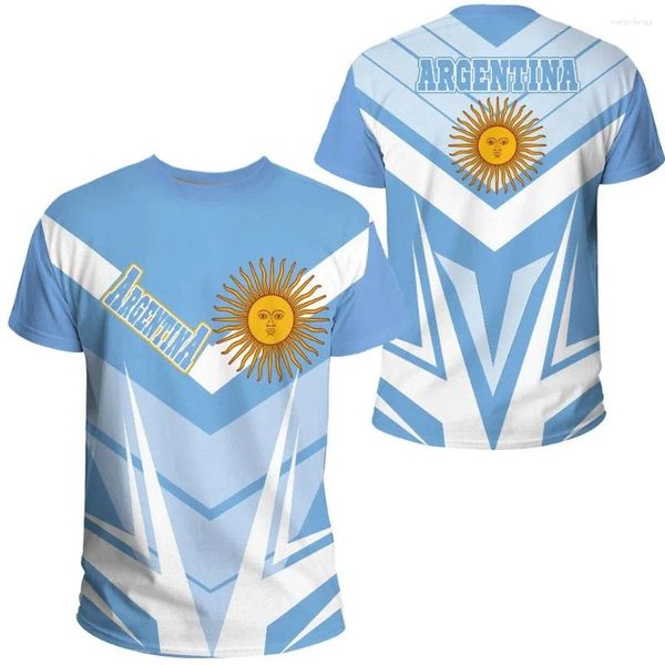 T-shirts pour hommes argentine drapeau 3d imprimé t-shirt d'été femme femme surdimensionnée surdimension