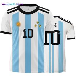 T-shirts pour hommes Argentine drapeau national impression 3D T-shirt pour hommes col rond pour enfants décontracté court Seve T-shirt unisexe vêtements de sport haut d'été 0304H23